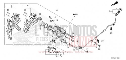 ETRIER DE FREIN ARRIERE NC750XDM de 2021